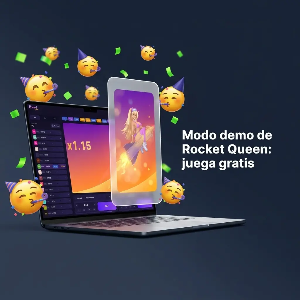 Pantalla del modo demo de Rocket Queen en 1win con multiplicador en ascenso y opción de retiro sin dinero real