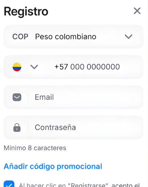 Instrucción Elige tu método de registro